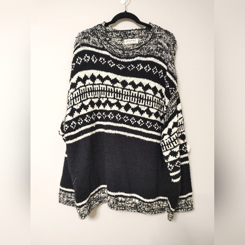 Free People Dani Pattern Sweater in Black Combo - Picture 5 of 10